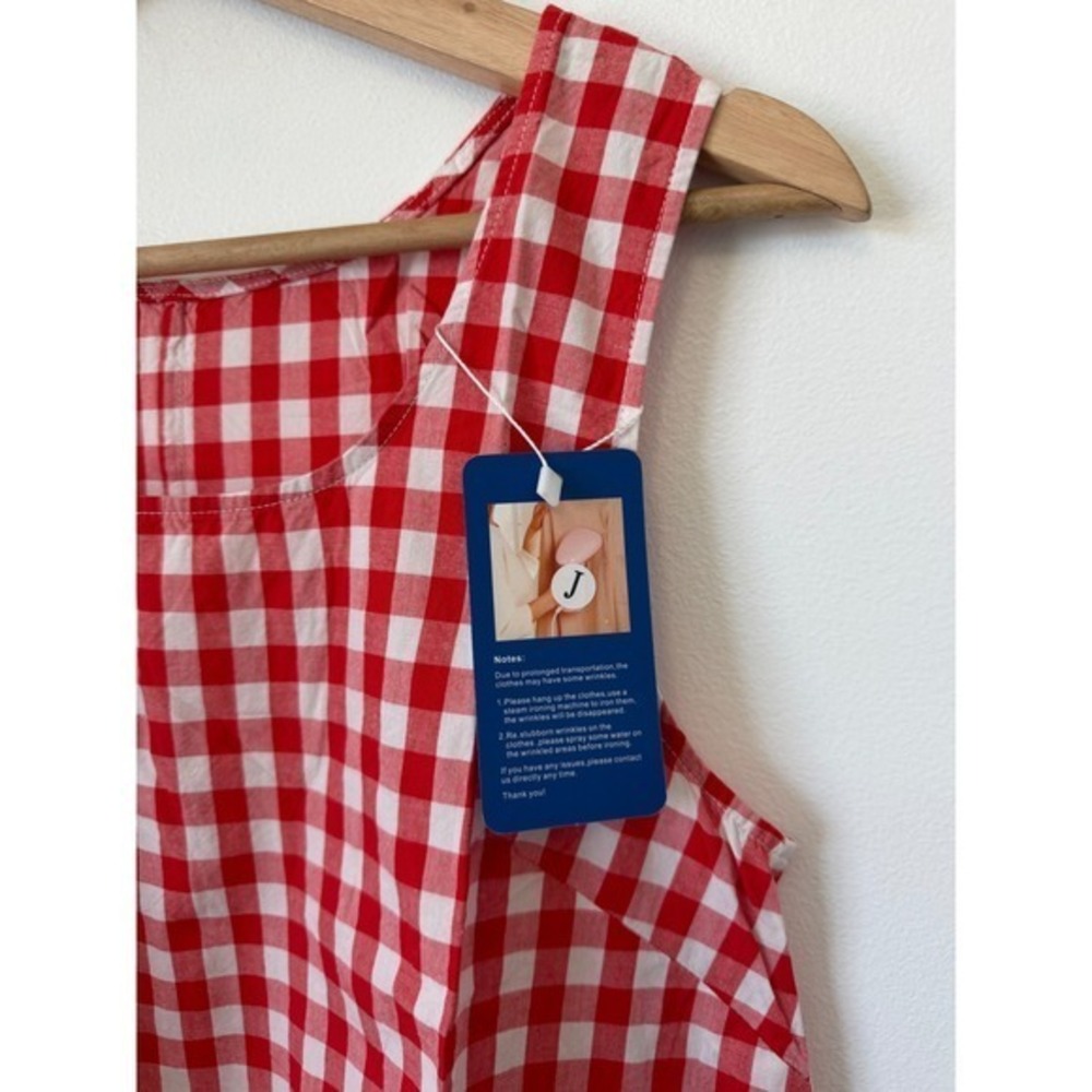 chouyatou Women's Plaid Maxi Tank Dress with Pockets Red Plaid – Size Small NWT - Picture 4 of 6